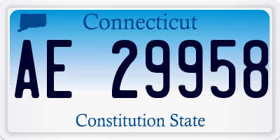 CT license plate AE29958