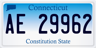 CT license plate AE29962