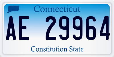 CT license plate AE29964