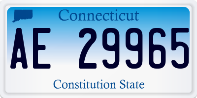 CT license plate AE29965