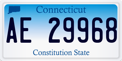 CT license plate AE29968