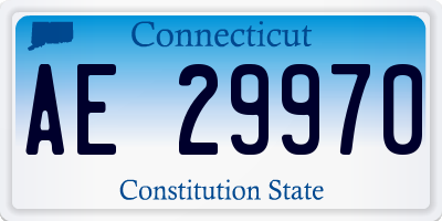 CT license plate AE29970
