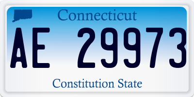 CT license plate AE29973
