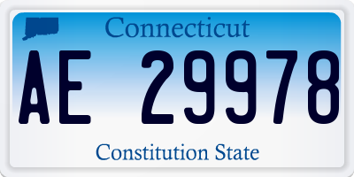 CT license plate AE29978