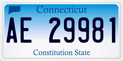 CT license plate AE29981