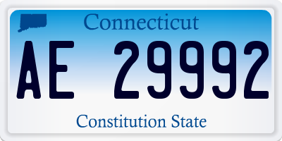 CT license plate AE29992