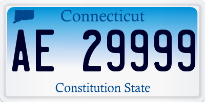 CT license plate AE29999