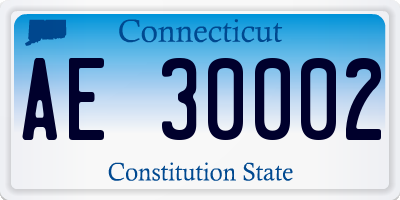 CT license plate AE30002