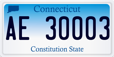 CT license plate AE30003