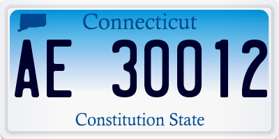 CT license plate AE30012