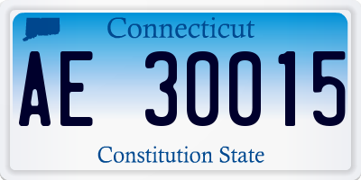 CT license plate AE30015