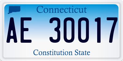 CT license plate AE30017
