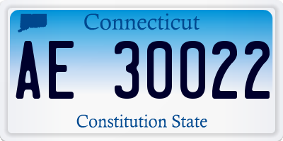 CT license plate AE30022