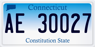 CT license plate AE30027