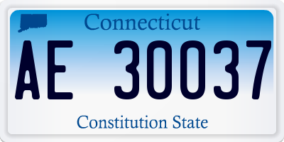 CT license plate AE30037