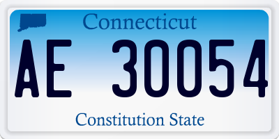 CT license plate AE30054