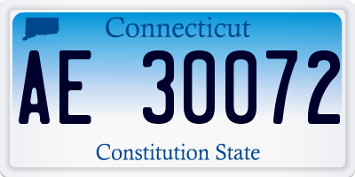 CT license plate AE30072