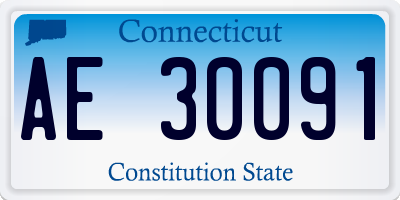 CT license plate AE30091