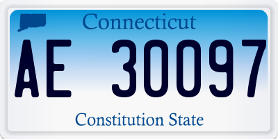 CT license plate AE30097