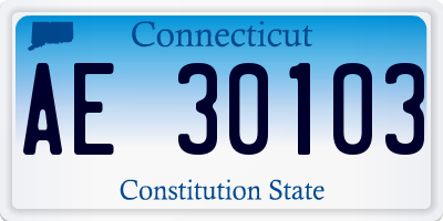 CT license plate AE30103