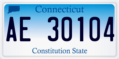 CT license plate AE30104