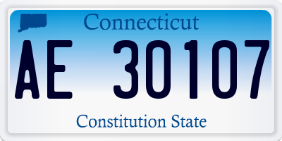 CT license plate AE30107