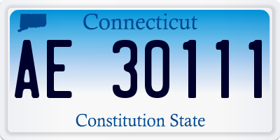 CT license plate AE30111