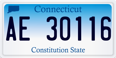 CT license plate AE30116