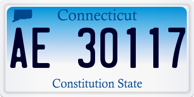 CT license plate AE30117