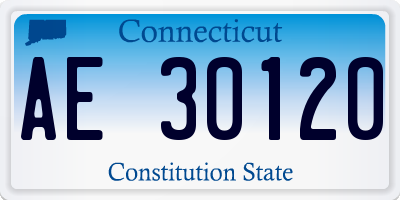 CT license plate AE30120