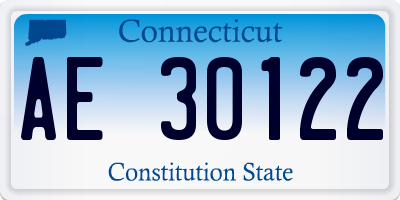 CT license plate AE30122