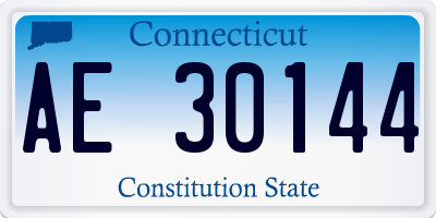 CT license plate AE30144