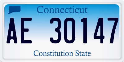 CT license plate AE30147