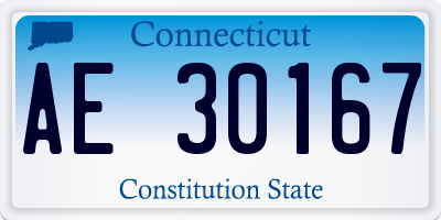 CT license plate AE30167