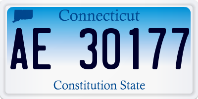 CT license plate AE30177