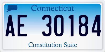 CT license plate AE30184