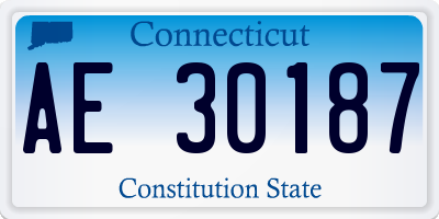 CT license plate AE30187