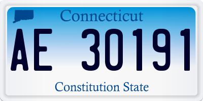 CT license plate AE30191