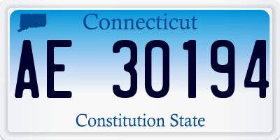 CT license plate AE30194