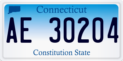 CT license plate AE30204