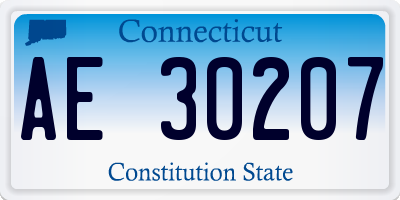 CT license plate AE30207