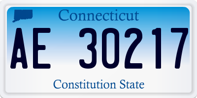 CT license plate AE30217