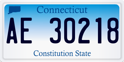 CT license plate AE30218