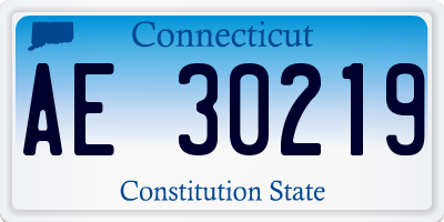 CT license plate AE30219
