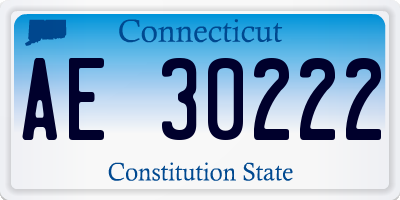 CT license plate AE30222