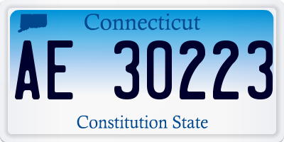 CT license plate AE30223