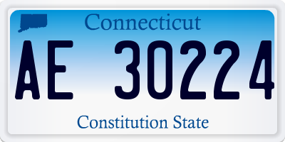CT license plate AE30224