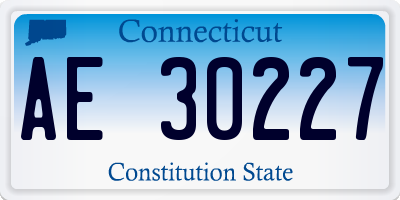 CT license plate AE30227