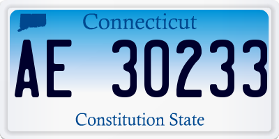 CT license plate AE30233