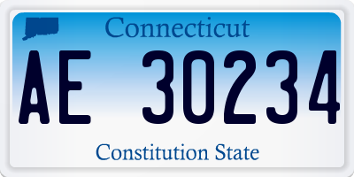 CT license plate AE30234